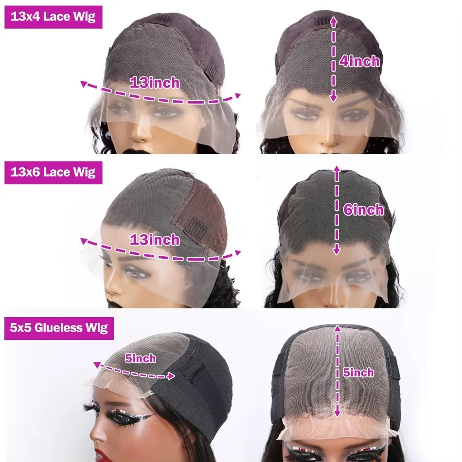 30 32 Inch 13x6 HD Deep Wave Human Hair Lace Frontal Wig 13X4 Lace Front Loose Water Curly 5x5 Glueless Closure Wigs For Women