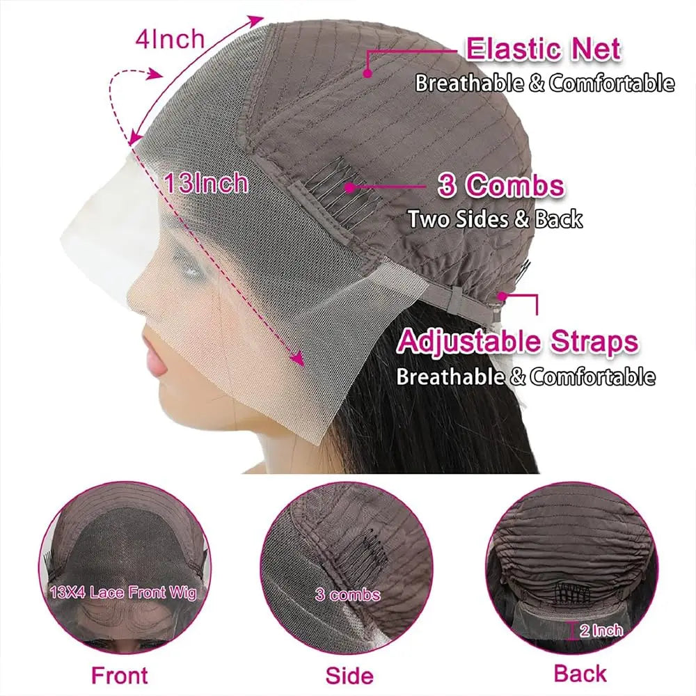 13x4 HD Transparent Lace Front Human Hair Wigs Body Wave Brazilian Virgin Human Hair Lace Front Wigs Pre Plucked with Baby Hair
