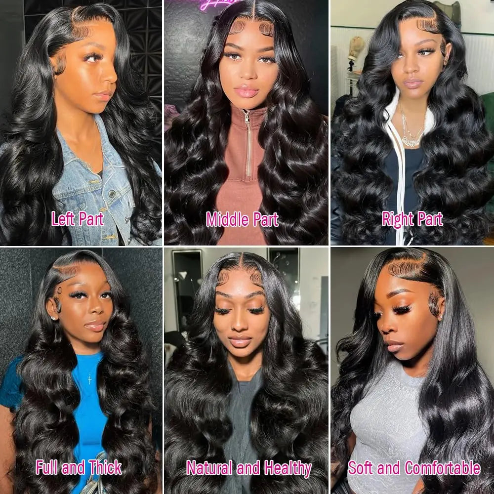13x4 HD Transparent Lace Front Human Hair Wigs Body Wave Brazilian Virgin Human Hair Lace Front Wigs Pre Plucked with Baby Hair