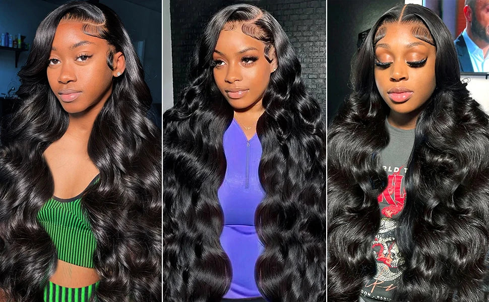 13x4 HD Transparent Lace Front Human Hair Wigs Body Wave Brazilian Virgin Human Hair Lace Front Wigs Pre Plucked with Baby Hair