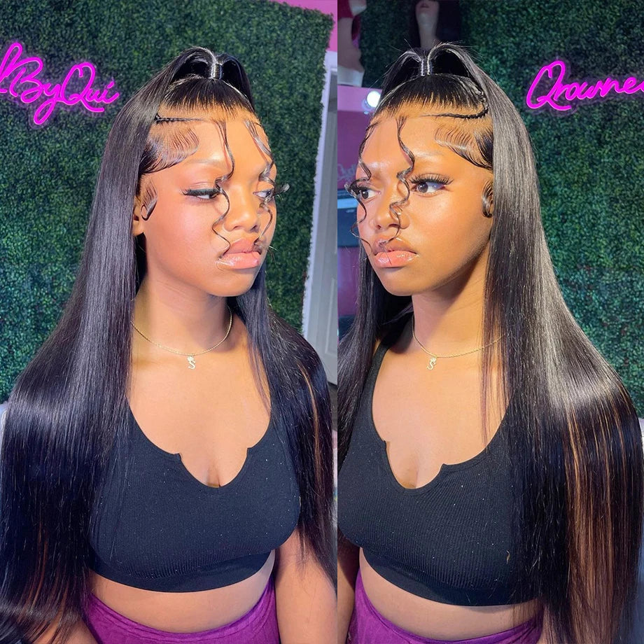 13x6 Transparent   Lace Front Human Hair Wigs Straight Frontal Wigs 100% Natural 30 Inch Glueless Cheap Wigs For Women Choice