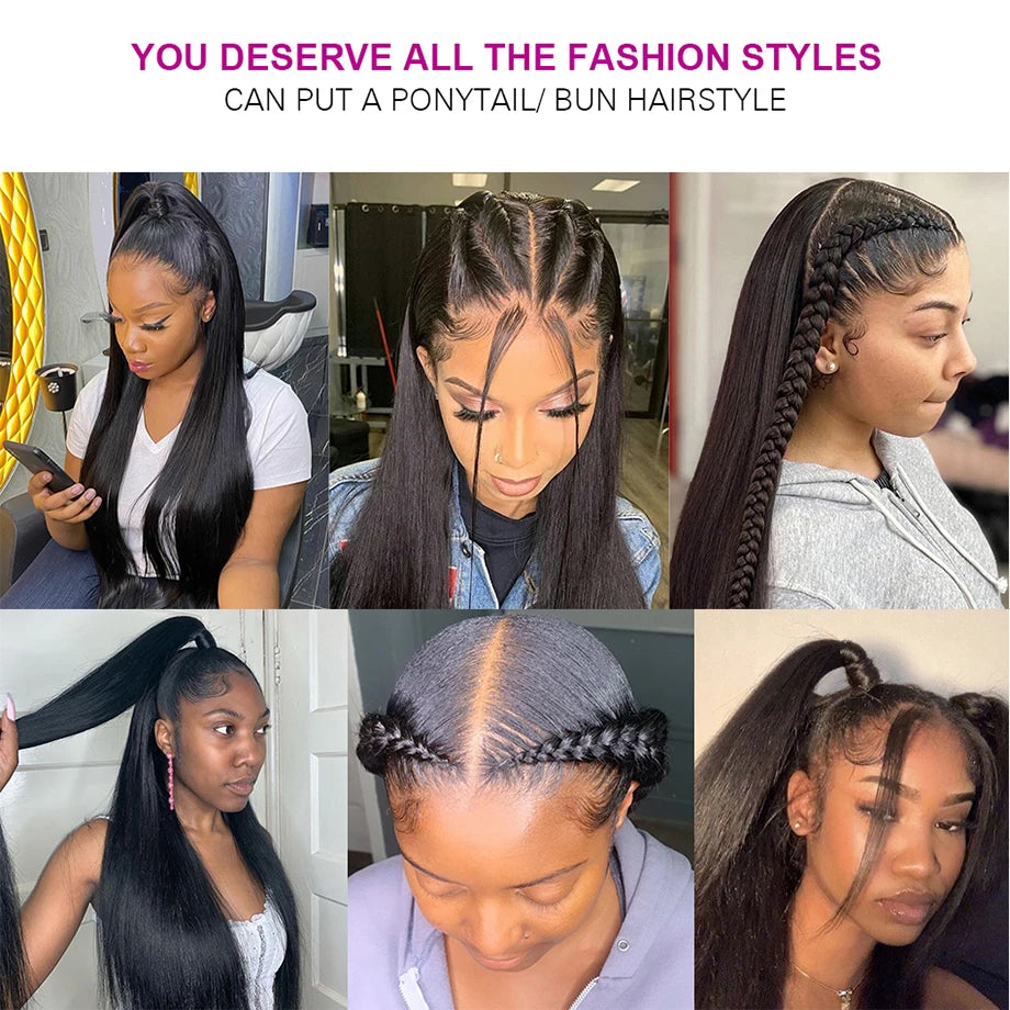13x6 Transparent   Lace Front Human Hair Wigs Straight Frontal Wigs 100% Natural 30 Inch Glueless Cheap Wigs For Women Choice