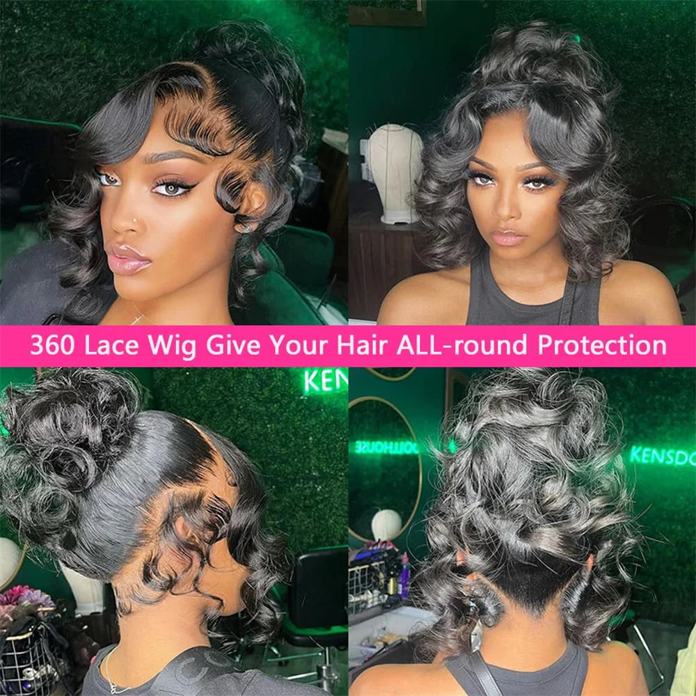 Lace Front Wigs Human Hair Pre Plucked 360 Body Wave HD Transparent Lace Front Wig Human Hair for Women Glueless Wigs Brazilian