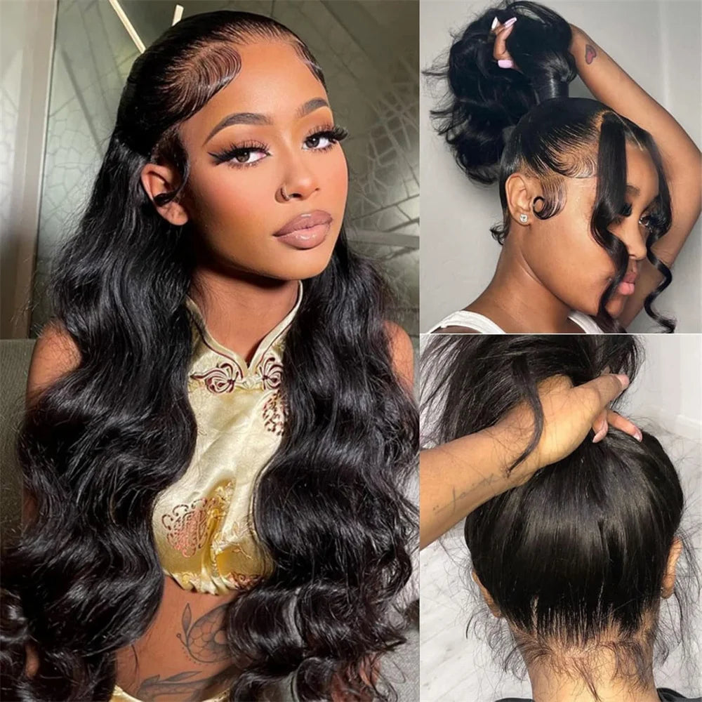 Lace Front Wigs Human Hair Pre Plucked 360 Body Wave HD Transparent Lace Front Wig Human Hair for Women Glueless Wigs Brazilian