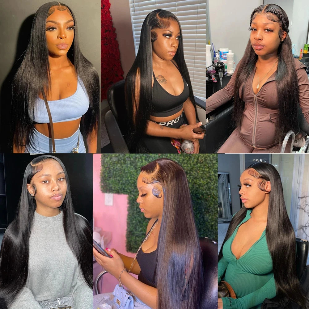 13x6 Transparent   Lace Front Human Hair Wigs Straight Frontal Wigs 100% Natural 30 Inch Glueless Cheap Wigs For Women Choice