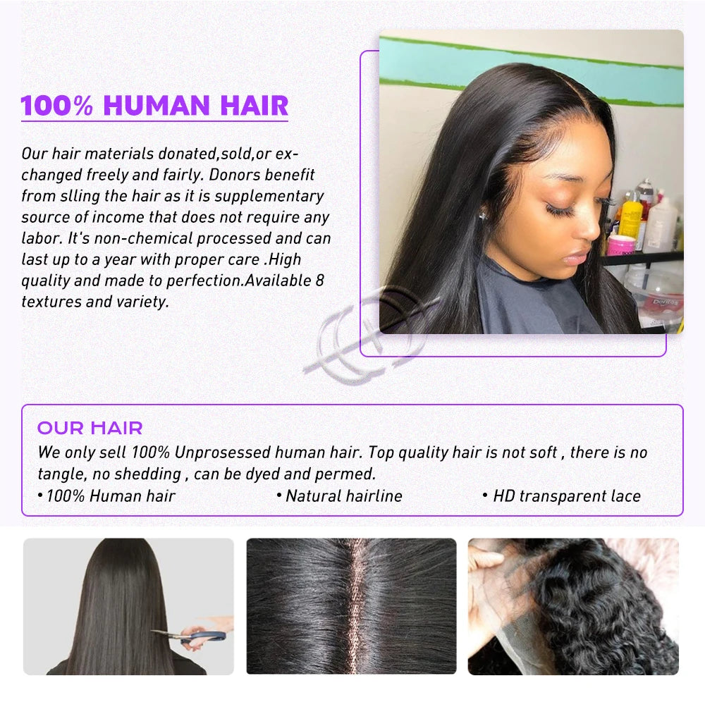 Lace Front Wigs Human Hair Pre Plucked 360 Body Wave HD Transparent Lace Front Wig Human Hair for Women Glueless Wigs Brazilian