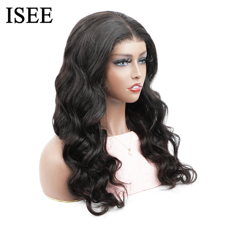 ISEE Hair Pre Bleached Knots Body Wave Wig Wear And Go Glueless Human Hair Wig 6X4 HD Lace Front Wig Pre Cut PrePlucked