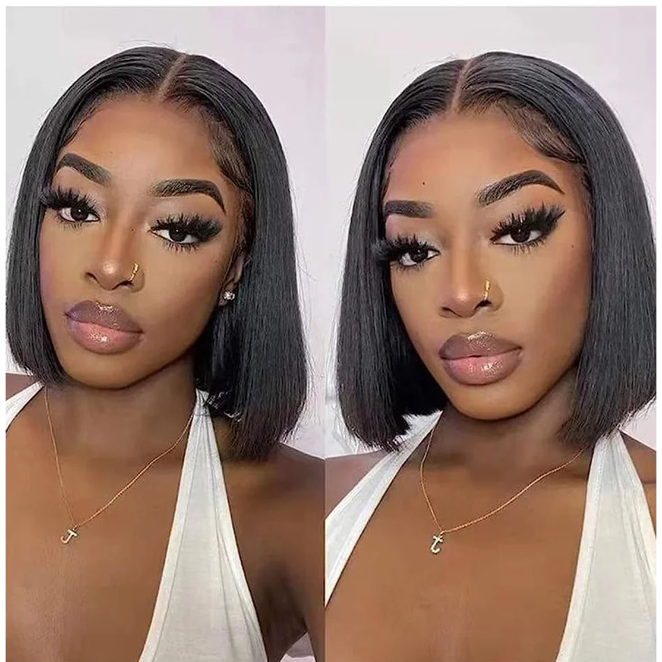 Straight 4x4 Closure Lace Front Wig Human Hair for Women 5x5 Closure Lace Frontal Bob Wigs Brazilion Glueless Wigs Ready to Wear