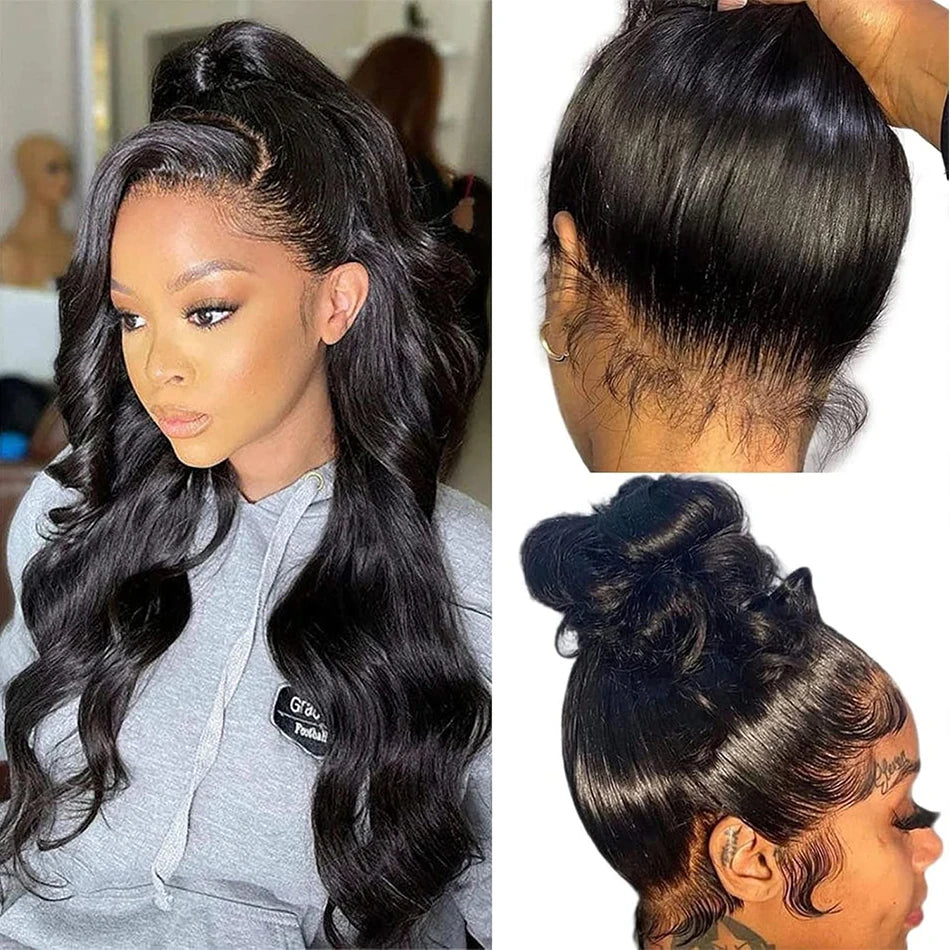 Lace Front Wigs Human Hair Pre Plucked 360 Body Wave HD Transparent Lace Front Wig Human Hair for Women Glueless Wigs Brazilian