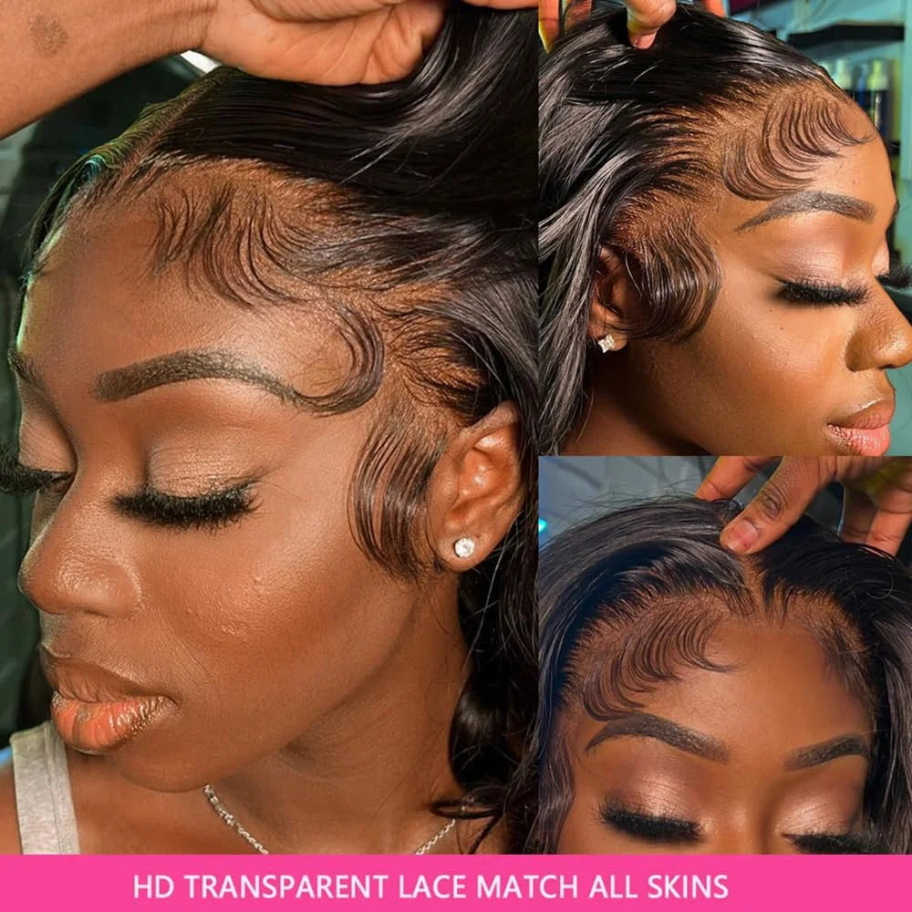 Lace Front Wigs Human Hair Pre Plucked 360 Body Wave HD Transparent Lace Front Wig Human Hair for Women Glueless Wigs Brazilian