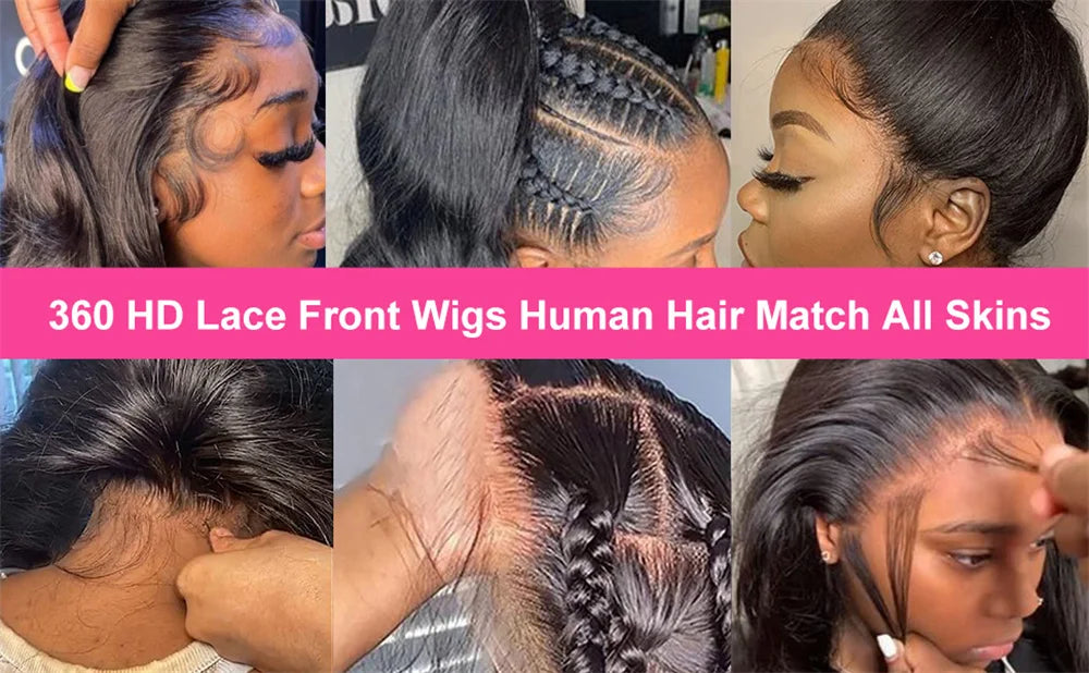 Lace Front Wigs Human Hair Pre Plucked 360 Body Wave HD Transparent Lace Front Wig Human Hair for Women Glueless Wigs Brazilian