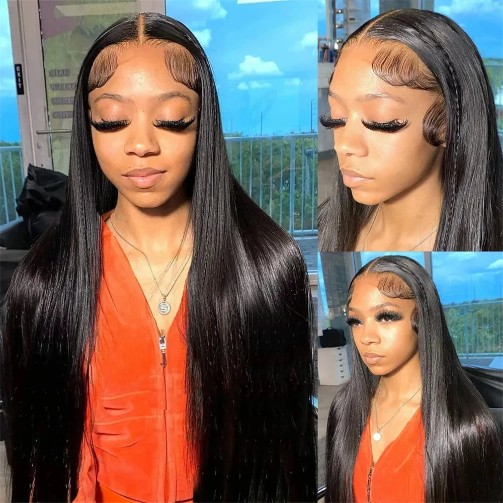 13x6 Transparent   Lace Front Human Hair Wigs Straight Frontal Wigs 100% Natural 30 Inch Glueless Cheap Wigs For Women Choice