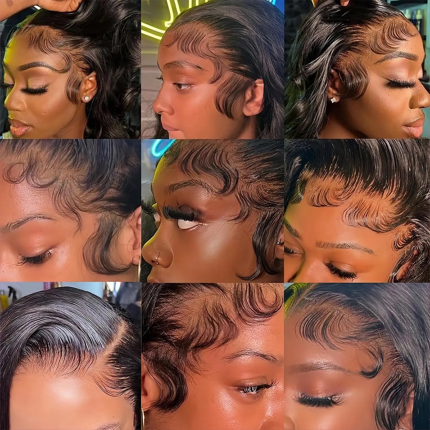 YIJIMEI  100%  Human Hair, 250% Density Glueless HD Transparent Lace Front Wigs   (16-32 Inch)  13x4 Body Wave Lace Front Wigs