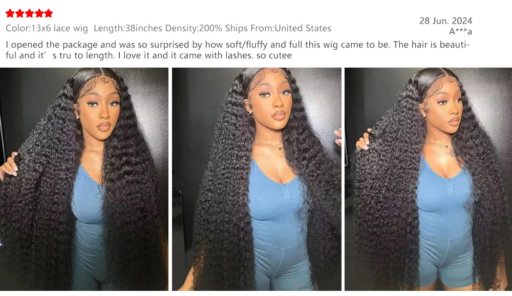 200% Brazilian 36 40 Inches Deep Wave 13x4 HD Transparent Human Hair Wig Glueless Curly Wave 13x6 Lace Frontal Wigs For Women