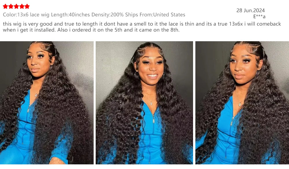 200% Brazilian 36 40 Inches Deep Wave 13x4 HD Transparent Human Hair Wig Glueless Curly Wave 13x6 Lace Frontal Wigs For Women