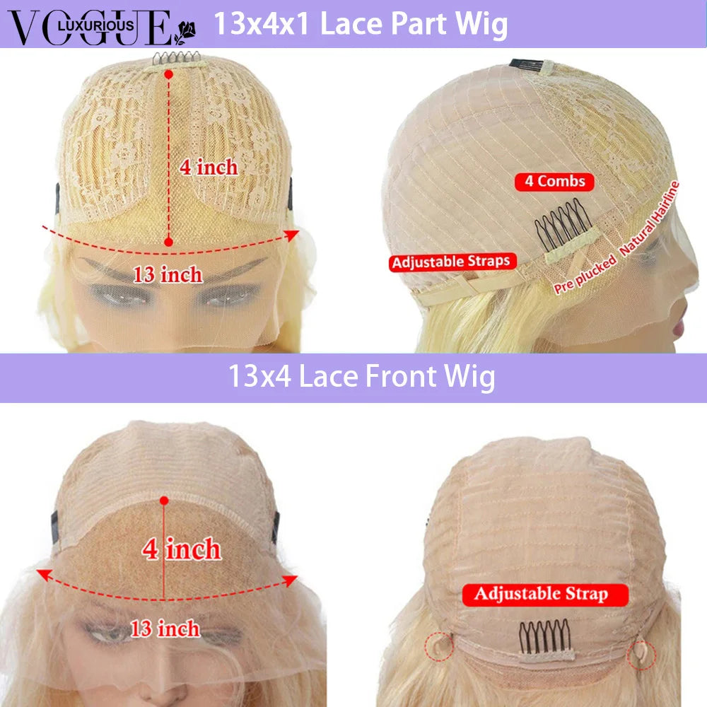13x4 Platinum Blonde Lace Front Wig Brazilian Human Hair Transparent Short Bob Pixie Cut Glueless Closure Wigs Preplucked