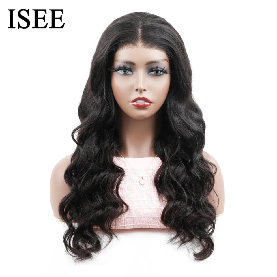 ISEE Hair Pre Bleached Knots Body Wave Wig Wear And Go Glueless Human Hair Wig 6X4 HD Lace Front Wig Pre Cut PrePlucked